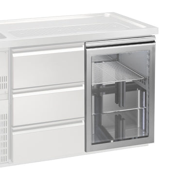 Szklane drzwi do barowych stołów chłodniczych - zawias po prawej stronie - Prime Gastro