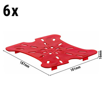 (6 sztuk) Tacka ociekowa CAMBRO | FreshPro - dla 5,7 litra i 7,6 litra - czerwona - Prime Gastro