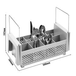 CAMBRO | CAMRACK® - Kosz na sztućce 1/2 - 8 przegródek - 500x500mm - Szary