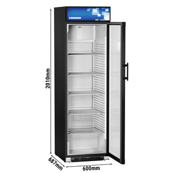 LIEBHERR | Chłodziarka do napojów COMFORT - 385 litrów - z 1 szklanymi drzwiami & wyświetlaczem reklamowym - czarna - Prime Gastro