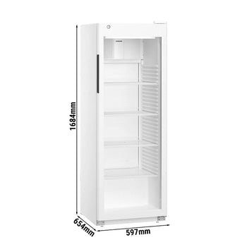 LIEBHERR | Chłodziarka PERFORMANCE - 250 litrów - wnętrze z tworzywa sztucznego - z 1 szklanymi drzwiami - biała - Prime Gastro