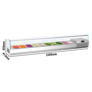 Nadstawna witryna chłodnicza Premium PLUS - 2300x413mm - 10x GN 1/3 - Prime Gastro