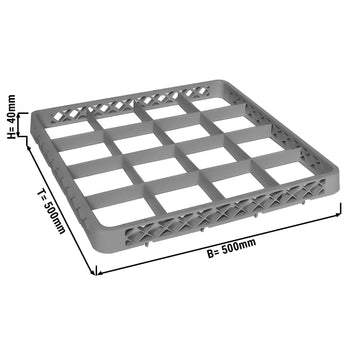 (6 szt.) Nadstawka do kosza 1/1 - 16 przegródek - szara - Prime Gastro