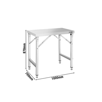 Stół roboczy ze stali nierdzewnej - składany - 1000 x 700 mm - Prime Gastro