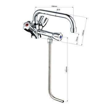 Kran mieszający z jednym otworem - z 1 rurką podtynkową & 1 kranem obrotowym - Prime Gastro