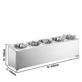 Pojemnik na sztućce - na 5 uchwytów na sztućce - Prime Gastro