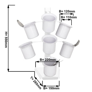 Stojak na sztućce - z 7 półkami - Biała - Prime Gastro