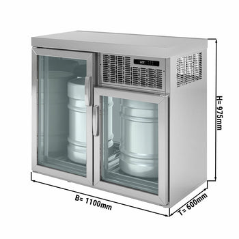 Chłodziarka do beczek - 2x50 litrów - 1100x600mm - z 2 szklanymi drzwiami - Prime Gastro