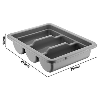 Pojemnik na sztućce z 3 przegrodami - szary - Prime Gastro