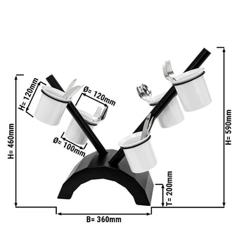 stojak/półka z pojemnikami na sztucce - z 5 pojemnikami - Prime Gastro