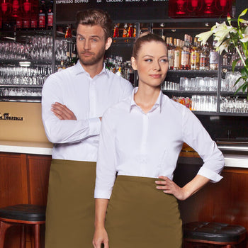 (6 szt) KARLOWSKY | Fartuch Bistro Basic - Kolor: camel - Prime Gastro