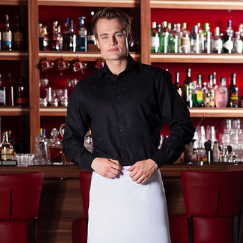 (6 sztuk) KARLOWSKY | Fartuch Bistro Basic - Biały - Prime Gastro