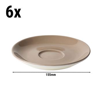 (6 sztuk) BART COLOUR CAFE - spodek do cappuccino - Ø 155 mm - brązowy - Prime Gastro
