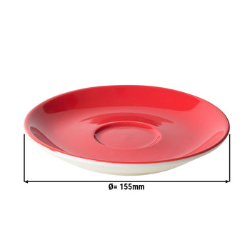 (12 szt.) BART COLOUR CAFE - Spodek do cappuccino - Ø 15,5 cm - czerwony - Prime Gastro