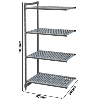 CAMBRO | Camshelving® - Basics Plus - regał nadstawny - 870 mm - z 4 półkami szczelinowymi - Prime Gastro