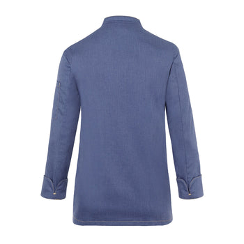 KARLOWSKY | Damska bluza kucharska Styl dżinsowy - Niebieski w stylu Vintage - Rozmiar: 34 - Prime Gastro