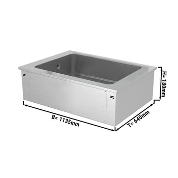 Wbudowana wanna do ekspozycji na lodzie - 1,1m - 3x GN 1/1 - Prime Gastro