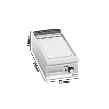 Elektryczna płyta grillowa - 6,6 kW - Ryflowana - Prime Gastro