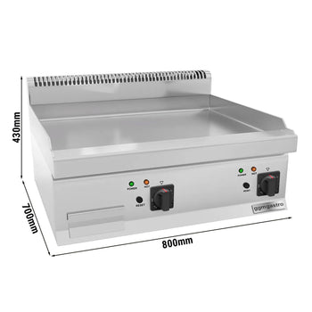 Elektryczna płyta grillowa - 7,1 kW - Gładka - Prime Gastro