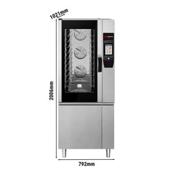 Elektryczny - Piec konwekcyjno - parowy - 10x GN 1/1 - dotykowy - z systemem mycia - w zestawie: Szafka dolna & Sonda rdzeniowa - w zestawie: System czyszczący