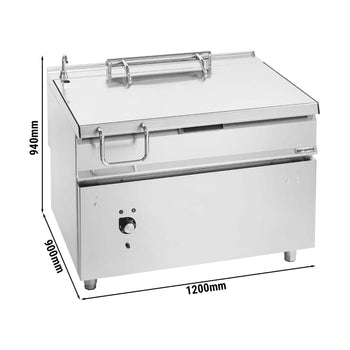 Elektryczna patelnia przechylna do smażenia - 120 litrów - 14,4 kW - z silnikiem - Prime Gastro