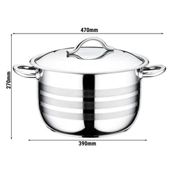 Gastro garnek do gotowania ze stali nierdzewnej - Ø 360 mm - 22,50 litra