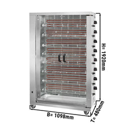 Elektryczny grill do kurczaka ECO - 38,4 kW - z 8 szpikulcami na 48 kurczaków