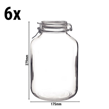 (6 sztuk) Słoik do konserwowania Bormioli Rocco - DUBLIN - 5 litrów - z uchylną pokrywką - Prime Gastro