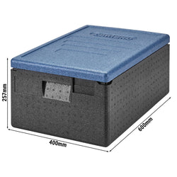 CAMBRO | CAM GOBOX® - pojemnik ładowany od góry - GN 1/1 - Czarny - Pokrywa lodowy niebieski