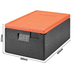 CAMBRO | CAM GOBOX® - pojemnik ładowany od góry - GN 1/1 - Czarny - Pomarańczowa pokrywa