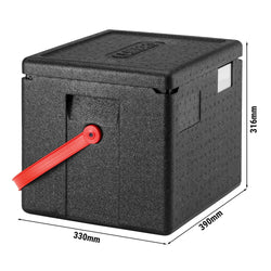 CAMBRO | CAM GOBOX® Pojemnik na pół ładowany od góry - GN 1/1 - z paskiem do przenoszenia w kolorze czerwonym