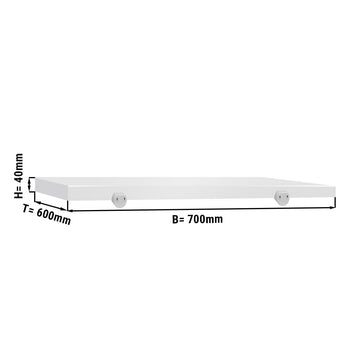 Deska do krojenia do stołu roboczego - 700 x 600 mm - zgodna z HACCP - biała - Prime Gastro