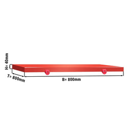 Deska do krojenia do stołu roboczego - 800 x 800 mm - zgodna z HACCP - czerwona