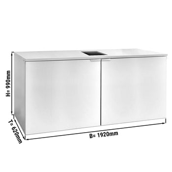 Chłodziarka bębnowa bez agregatu - Beczki 4x50 litrów - 1920x620 mm - Prime Gastro