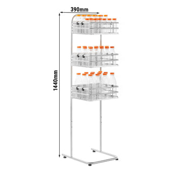 Półka na butelki & słoiki do sokowirówki do pomarańczy - stal nierdzewna - Wolnostojący - Prime Gastro
