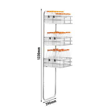 Półka na butelki & słoiki do sokowirówki do pomarańczy - stal nierdzewna - z możliwością montażu - Prime Gastro
