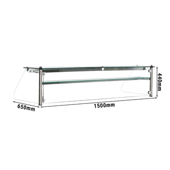 Szklana nadstawka dla lady kasowej - 1500 mm - Prime Gastro
