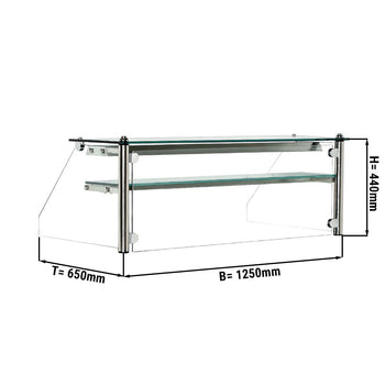 Szklana nadstawka z 1 półką - 1250 mm - Prime Gastro