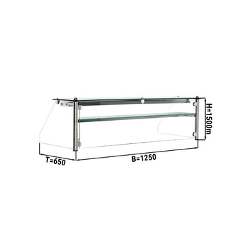 szklana nadstawna z 1 półką - 1,5 m - Prime Gastro