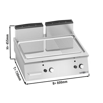 Gazowa płyta grillowa - 13,8 kW - Gładka Ryflowana - Prime Gastro