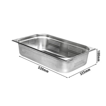 GN 1/1 Pojemnik - perforowany - głębokość: 100 mm - Prime Gastro
