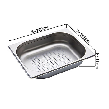 GN 1/2 Pojemnik - perforowany - głębokość: 65 mm - Prime Gastro