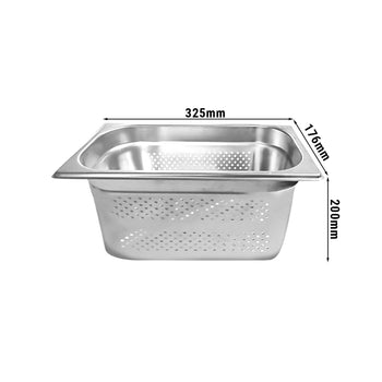 GN 1/3 Pojemnik - perforowany - głębokość: 200 mm - Prime Gastro
