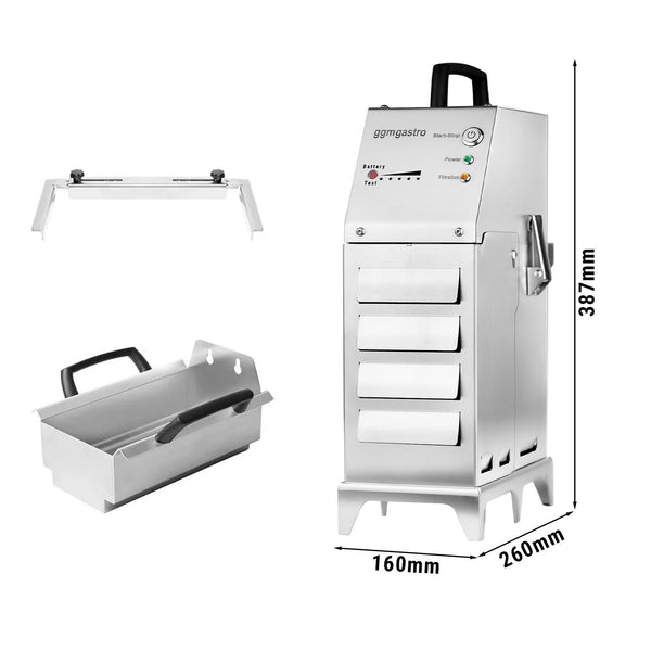 Przenośne akumulatorowe urządzenie filtrujące oleju do smażenia - 30 litrów/minutę - do frytownic o pojemności maks. 12 litrów