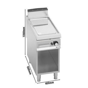 Gazowa płyta grillowa - 7 kW - ryflowana - Prime Gastro