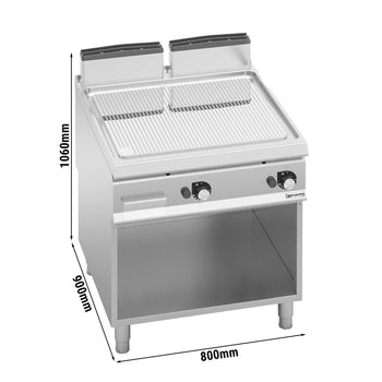 Gazowa płyta grillowa - 14 kW - ryflowana - Prime Gastro