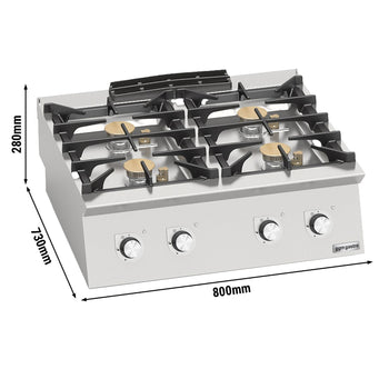 Kuchenka gazowa - 24 kW - 4 palnikowa - Prime Gastro