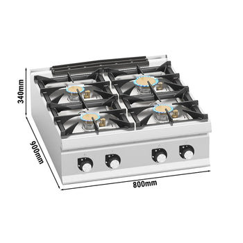 Kuchenka gazowa - 28 kW - 4 palnikowa - Prime Gastro
