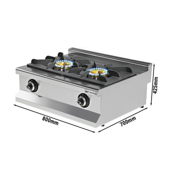 Kuchenka gazowa - 17,3 kW - 2 palnikowa - Prime Gastro