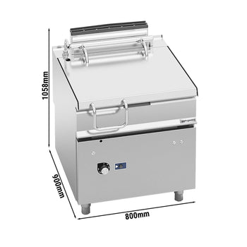 Gazowa patelnia przechylna do smażenia - 80 litrów - 20 kW - z silnikiem - Prime Gastro